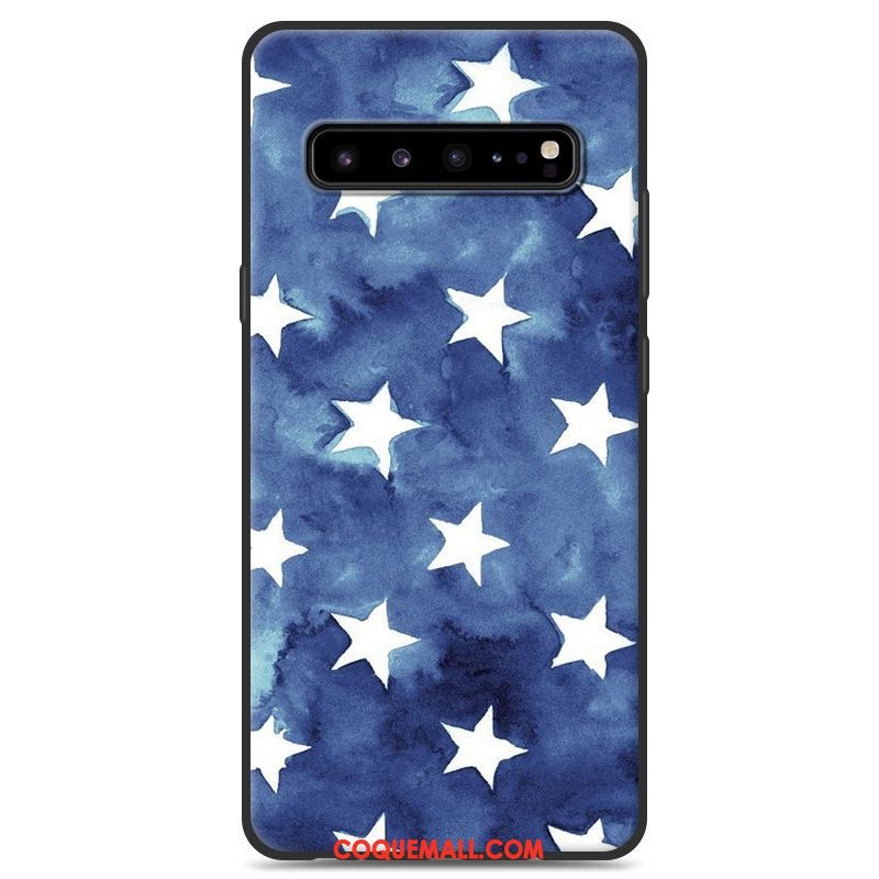 Étui Samsung Galaxy S10 5g Étoile Noir Silicone, Coque Samsung Galaxy S10 5g Téléphone Portable Personnalité