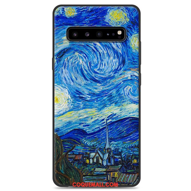 Étui Samsung Galaxy S10 5g Étoile Noir Silicone, Coque Samsung Galaxy S10 5g Téléphone Portable Personnalité