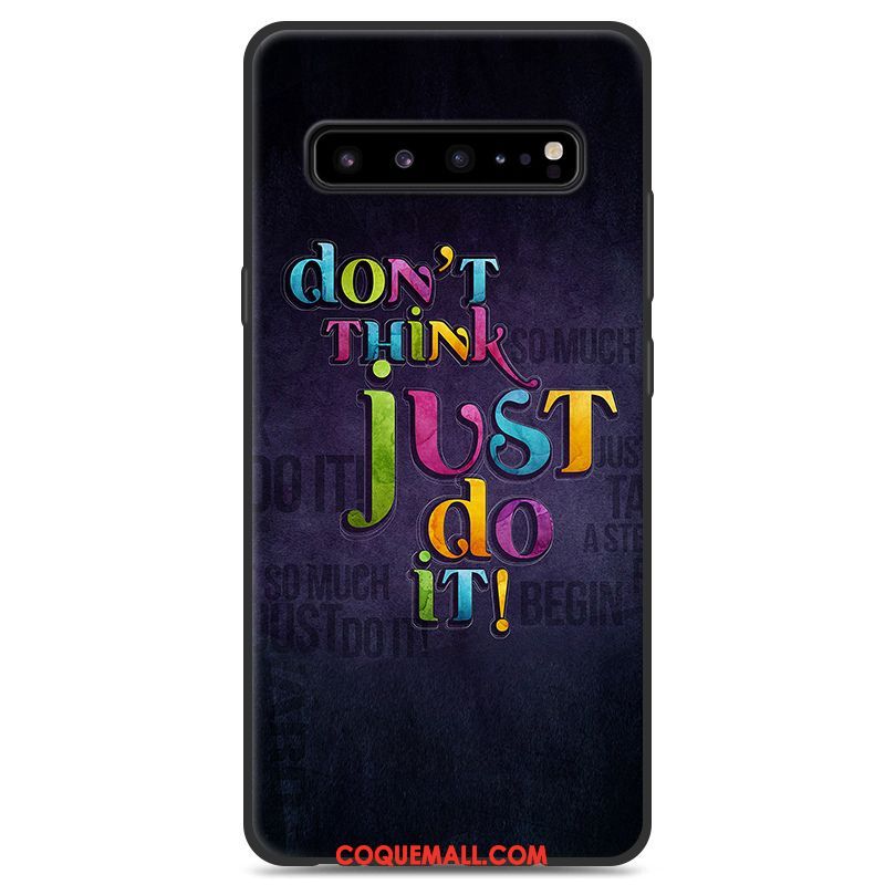 Étui Samsung Galaxy S10 5g Étoile Noir Silicone, Coque Samsung Galaxy S10 5g Téléphone Portable Personnalité