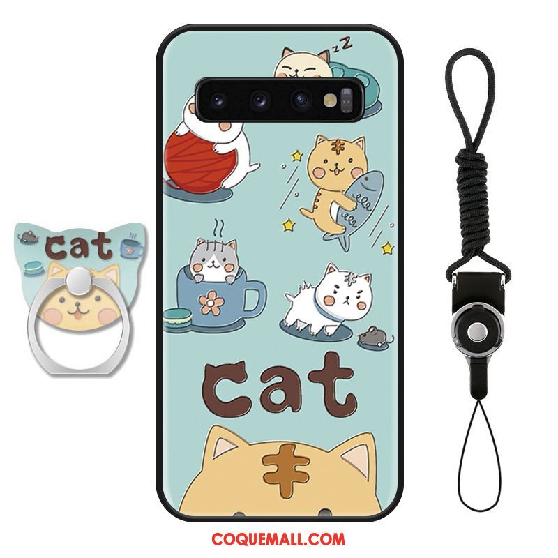 Étui Samsung Galaxy S10+ Amoureux Protection Chat, Coque Samsung Galaxy S10+ Net Rouge Téléphone Portable