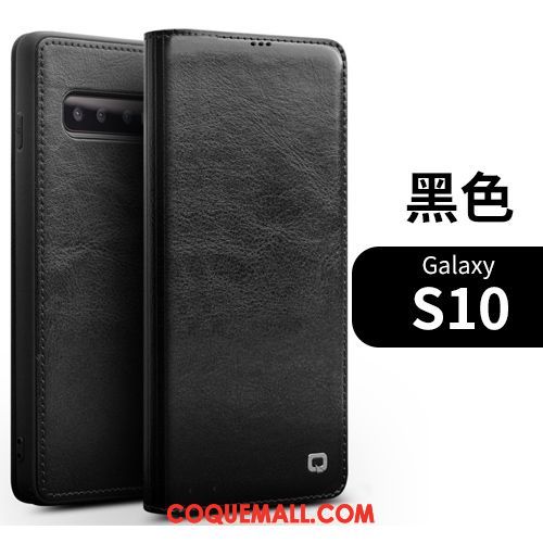 Étui Samsung Galaxy S10 Carte Luxe Étoile, Coque Samsung Galaxy S10 Tout Compris En Cuir