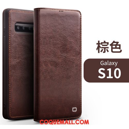 Étui Samsung Galaxy S10 Carte Luxe Étoile, Coque Samsung Galaxy S10 Tout Compris En Cuir