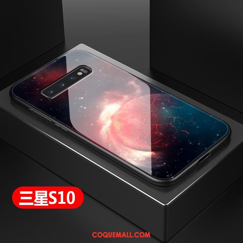 Étui Samsung Galaxy S10 Ciel Étoilé Protection Créatif, Coque Samsung Galaxy S10 Rouge Difficile