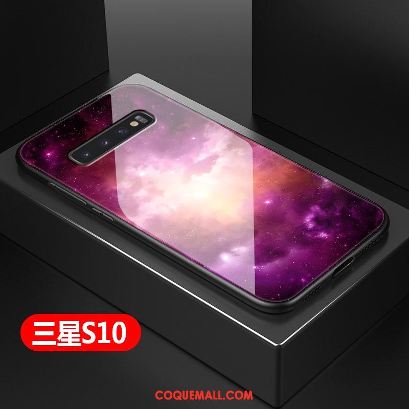 Étui Samsung Galaxy S10 Ciel Étoilé Protection Créatif, Coque Samsung Galaxy S10 Rouge Difficile