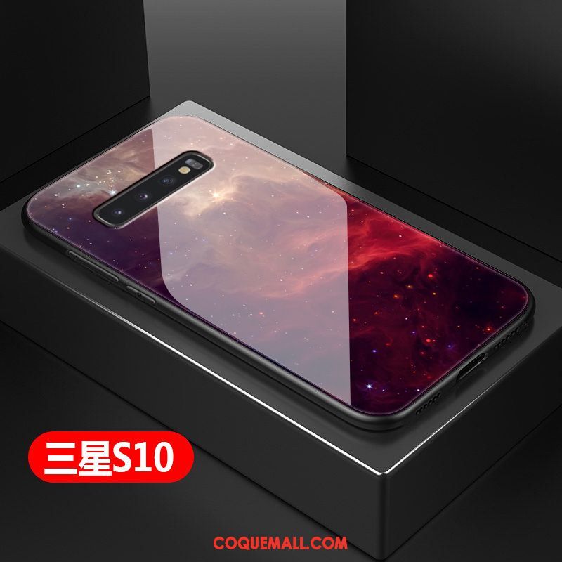 Étui Samsung Galaxy S10 Ciel Étoilé Protection Créatif, Coque Samsung Galaxy S10 Rouge Difficile