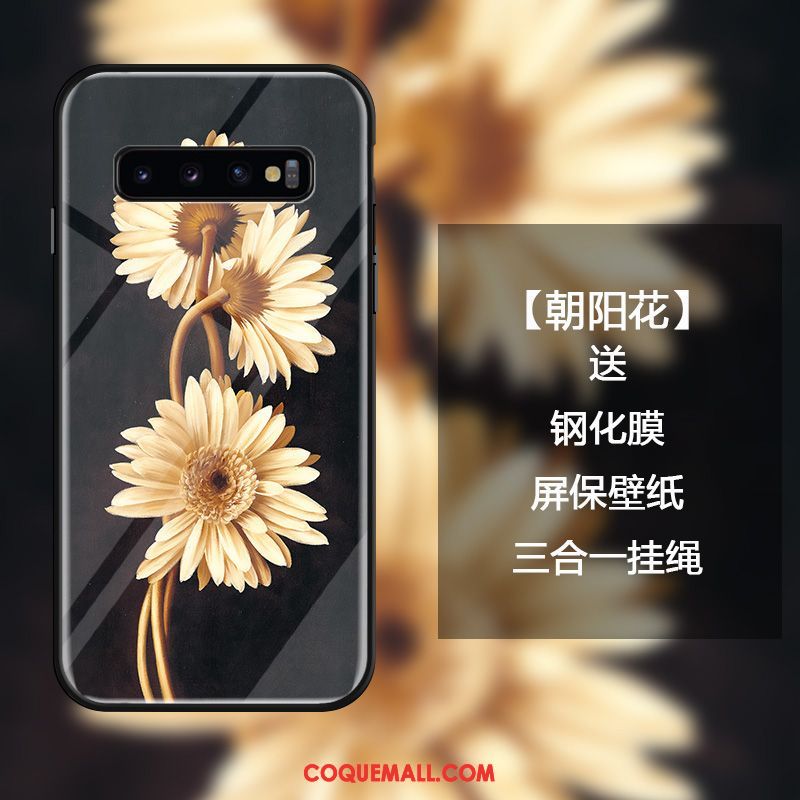 Étui Samsung Galaxy S10 Créatif Ornements Suspendus Verre Trempé, Coque Samsung Galaxy S10 Téléphone Portable Tout Compris