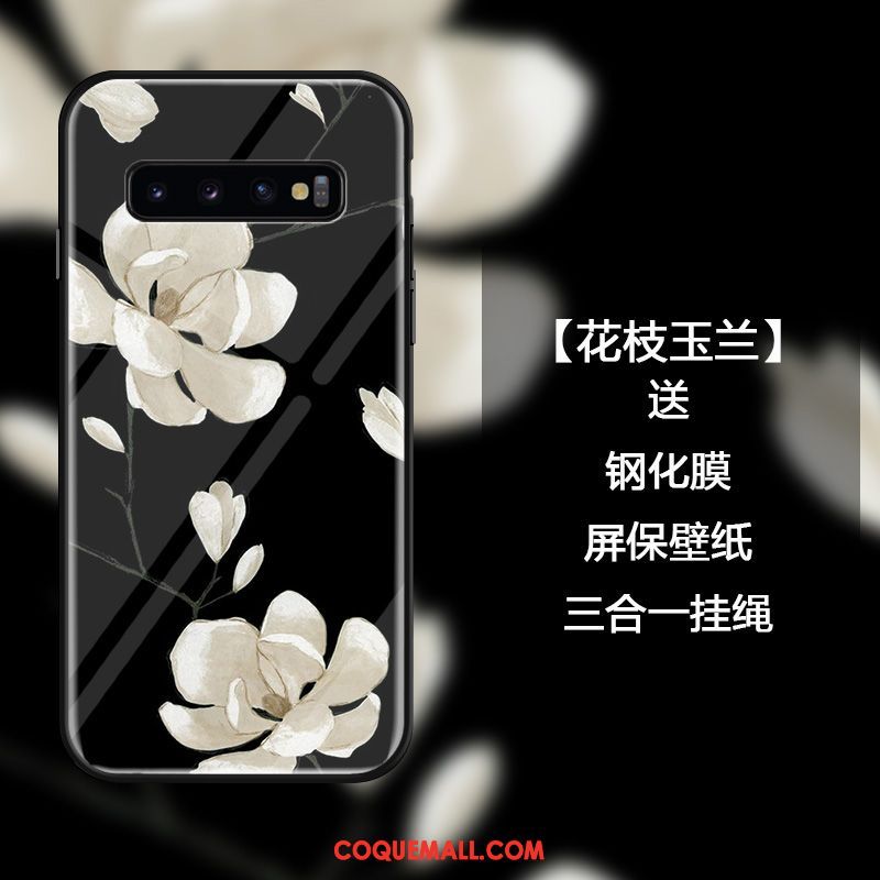 Étui Samsung Galaxy S10 Créatif Ornements Suspendus Verre Trempé, Coque Samsung Galaxy S10 Téléphone Portable Tout Compris