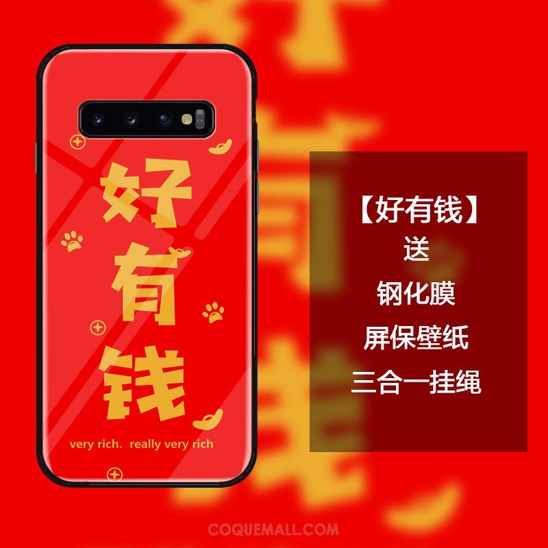 Étui Samsung Galaxy S10 Créatif Tout Compris Protection, Coque Samsung Galaxy S10 Verre Trempé Ornements Suspendus