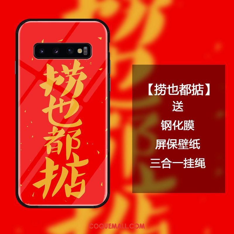 Étui Samsung Galaxy S10 Créatif Tout Compris Protection, Coque Samsung Galaxy S10 Verre Trempé Ornements Suspendus