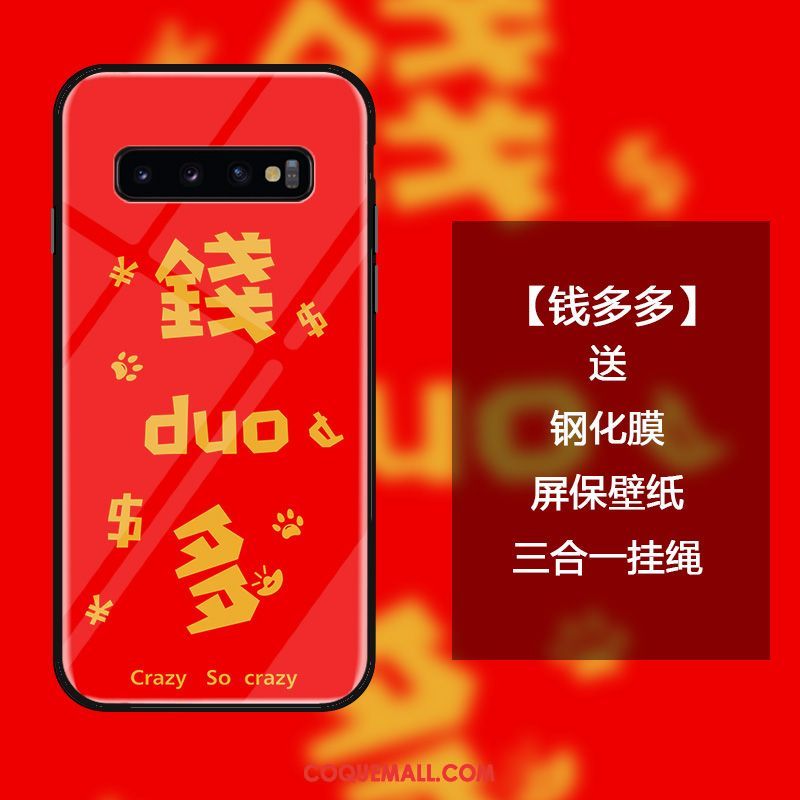 Étui Samsung Galaxy S10 Créatif Tout Compris Protection, Coque Samsung Galaxy S10 Verre Trempé Ornements Suspendus