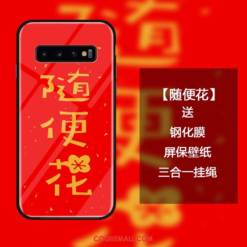 Étui Samsung Galaxy S10 Créatif Tout Compris Protection, Coque Samsung Galaxy S10 Verre Trempé Ornements Suspendus