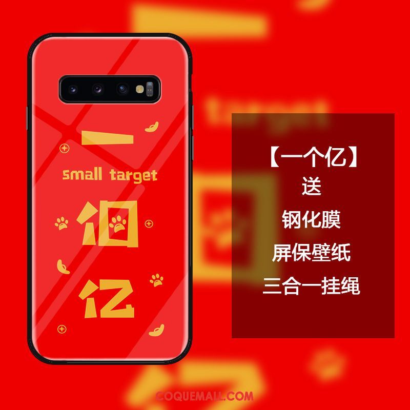 Étui Samsung Galaxy S10 Créatif Tout Compris Protection, Coque Samsung Galaxy S10 Verre Trempé Ornements Suspendus