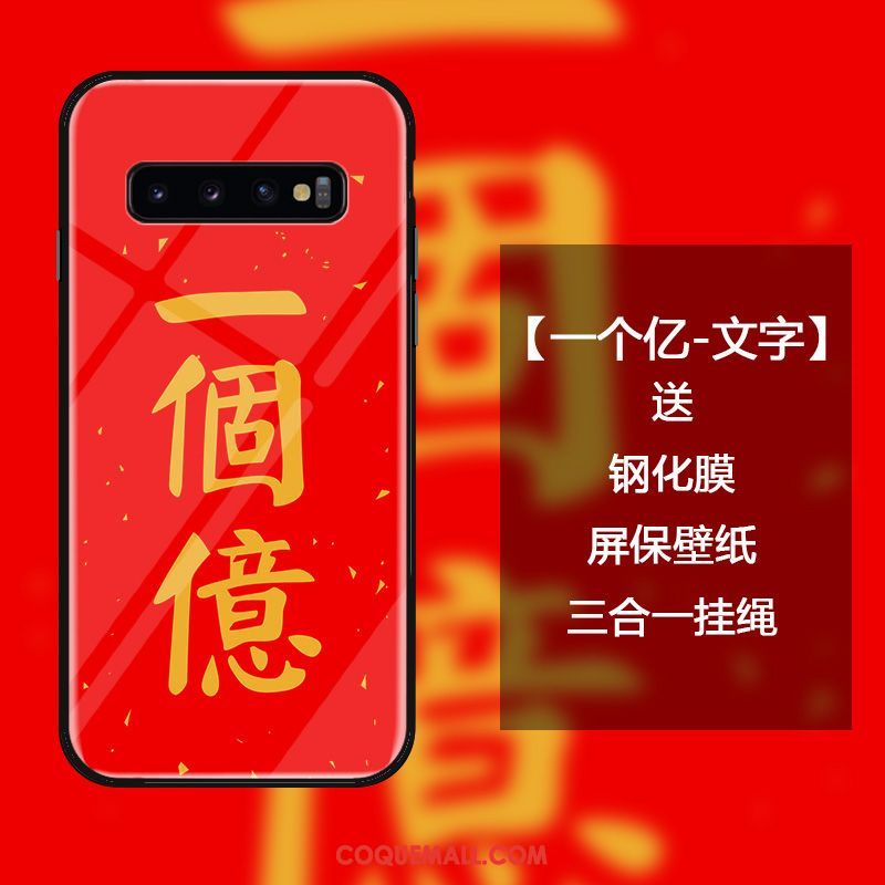 Étui Samsung Galaxy S10 Créatif Tout Compris Protection, Coque Samsung Galaxy S10 Verre Trempé Ornements Suspendus