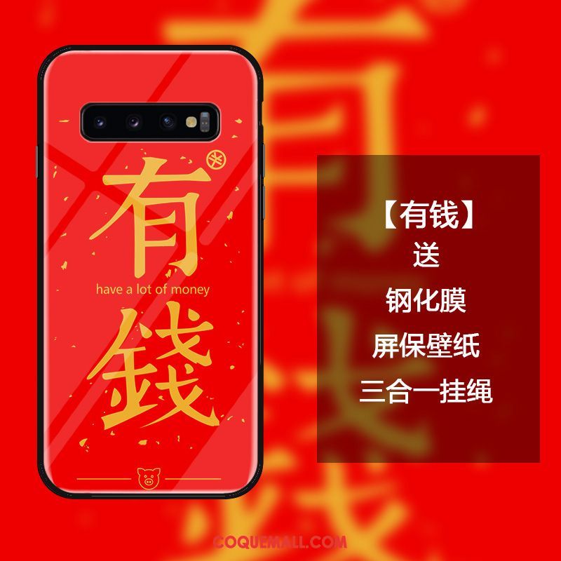 Étui Samsung Galaxy S10 Créatif Tout Compris Protection, Coque Samsung Galaxy S10 Verre Trempé Ornements Suspendus