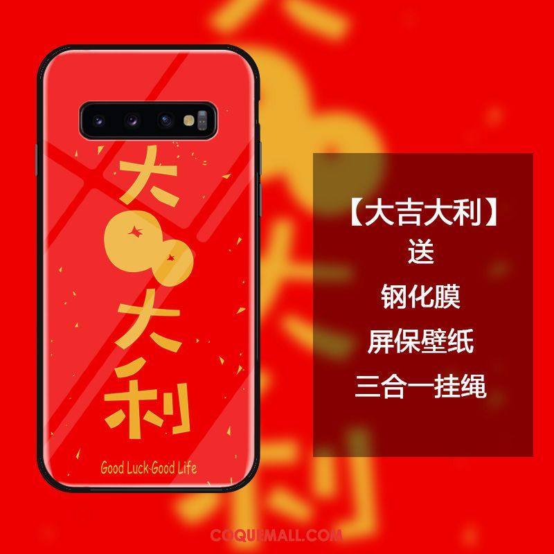 Étui Samsung Galaxy S10 Créatif Tout Compris Protection, Coque Samsung Galaxy S10 Verre Trempé Ornements Suspendus