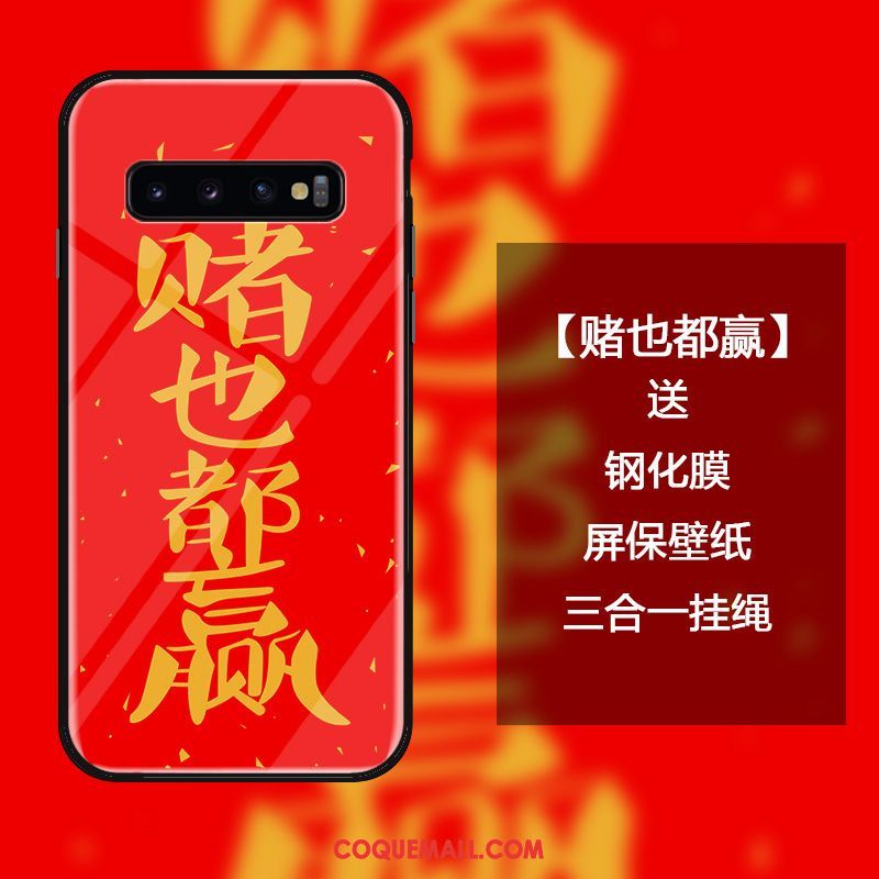 Étui Samsung Galaxy S10 Créatif Tout Compris Protection, Coque Samsung Galaxy S10 Verre Trempé Ornements Suspendus