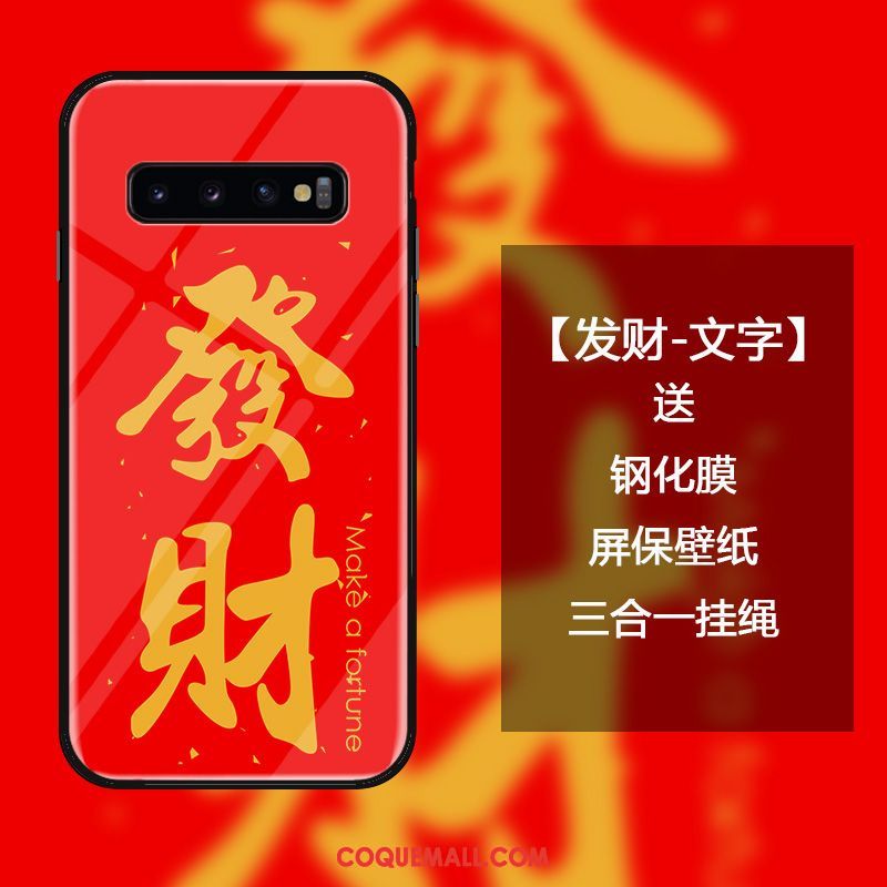 Étui Samsung Galaxy S10 Créatif Tout Compris Protection, Coque Samsung Galaxy S10 Verre Trempé Ornements Suspendus