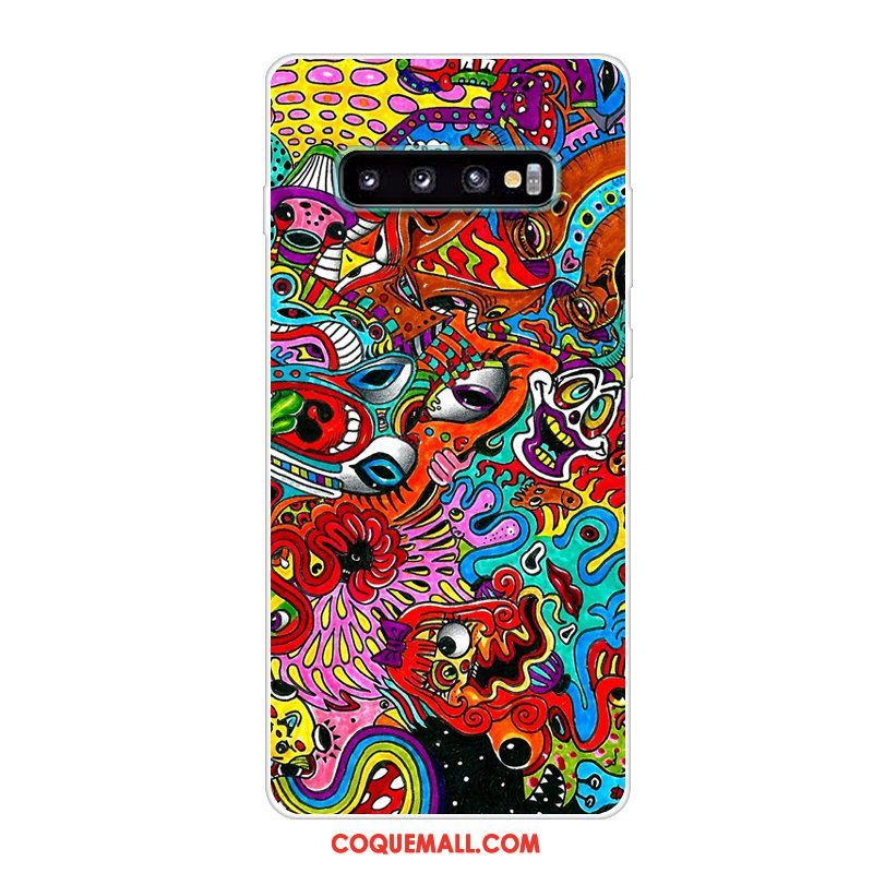 Étui Samsung Galaxy S10 Créatif Étoile Téléphone Portable, Coque Samsung Galaxy S10 Silicone Rouge