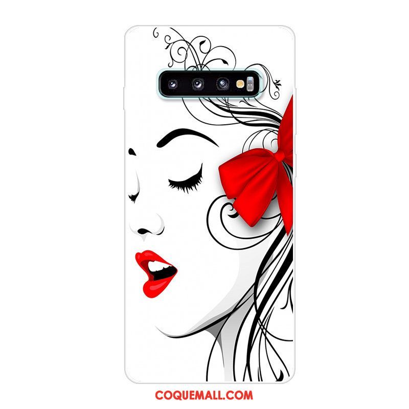 Étui Samsung Galaxy S10 Créatif Étoile Téléphone Portable, Coque Samsung Galaxy S10 Silicone Rouge