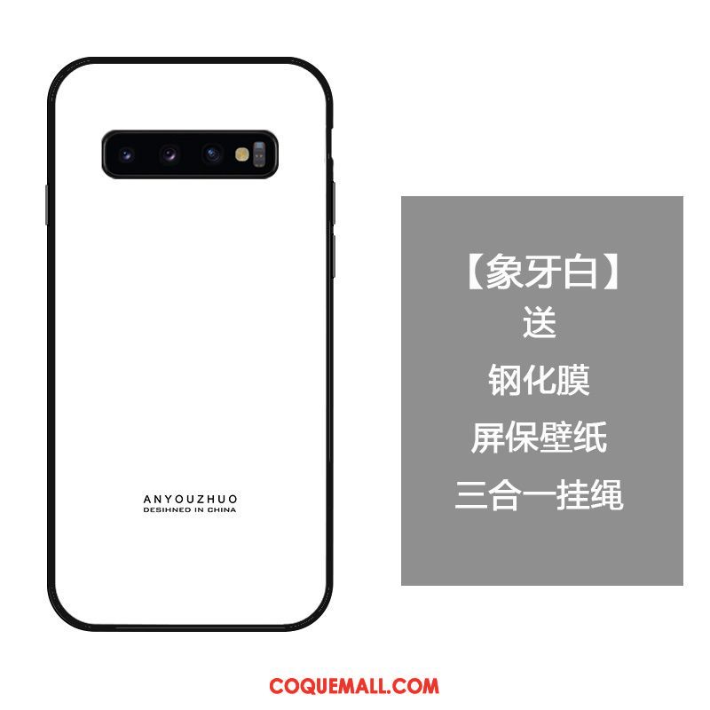 Étui Samsung Galaxy S10 Dégradé De Couleur Verre Trempé Créatif, Coque Samsung Galaxy S10 Personnalité Simple