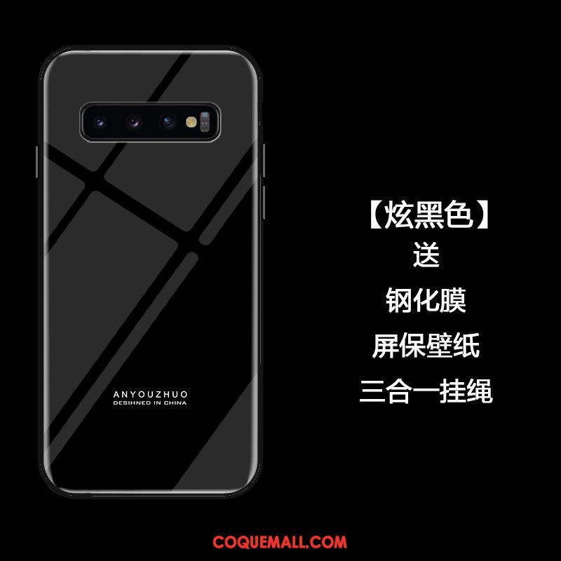 Étui Samsung Galaxy S10 Dégradé De Couleur Verre Trempé Créatif, Coque Samsung Galaxy S10 Personnalité Simple