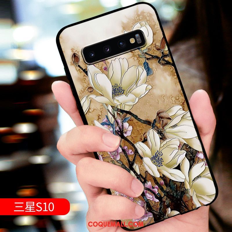 Étui Samsung Galaxy S10 Délavé En Daim Incassable Créatif, Coque Samsung Galaxy S10 Luxe Téléphone Portable