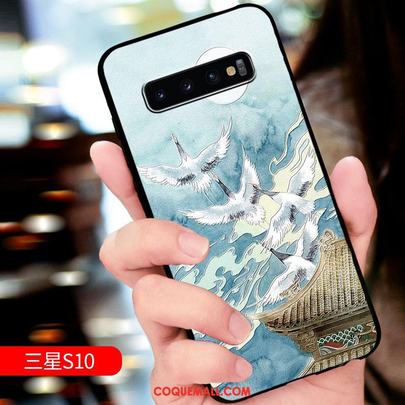 Étui Samsung Galaxy S10 Délavé En Daim Incassable Créatif, Coque Samsung Galaxy S10 Luxe Téléphone Portable