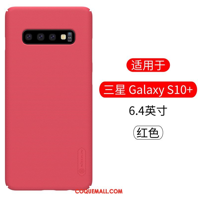 Étui Samsung Galaxy S10+ Délavé En Daim Étoile Protection, Coque Samsung Galaxy S10+ Incassable Téléphone Portable Braun