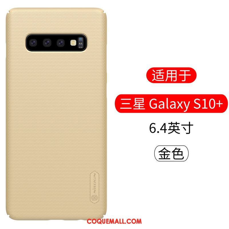 Étui Samsung Galaxy S10+ Délavé En Daim Étoile Protection, Coque Samsung Galaxy S10+ Incassable Téléphone Portable Braun