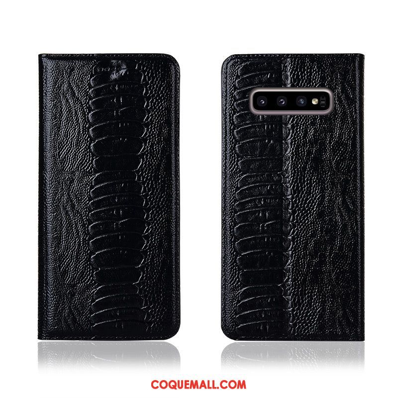 Étui Samsung Galaxy S10+ En Cuir Fluide Doux Protection, Coque Samsung Galaxy S10+ Incassable Tout Compris