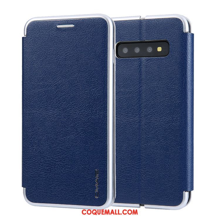 Étui Samsung Galaxy S10+ En Cuir Téléphone Portable Nouveau, Coque Samsung Galaxy S10+ Gris Fluide Doux