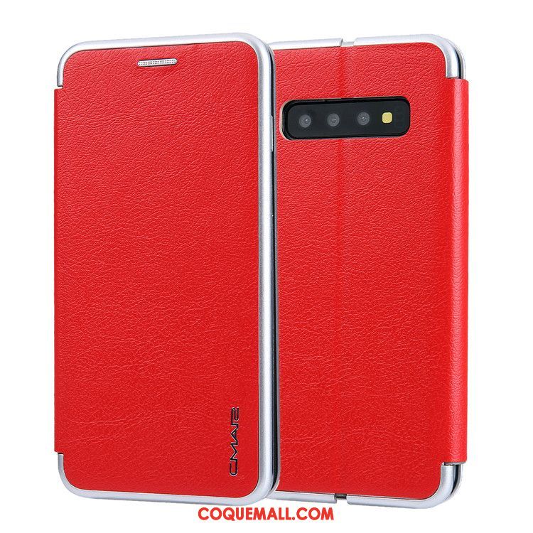 Étui Samsung Galaxy S10+ En Cuir Téléphone Portable Nouveau, Coque Samsung Galaxy S10+ Gris Fluide Doux