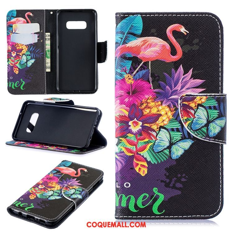 Étui Samsung Galaxy S10 En Cuir Étoile Tendance, Coque Samsung Galaxy S10 Téléphone Portable Noir