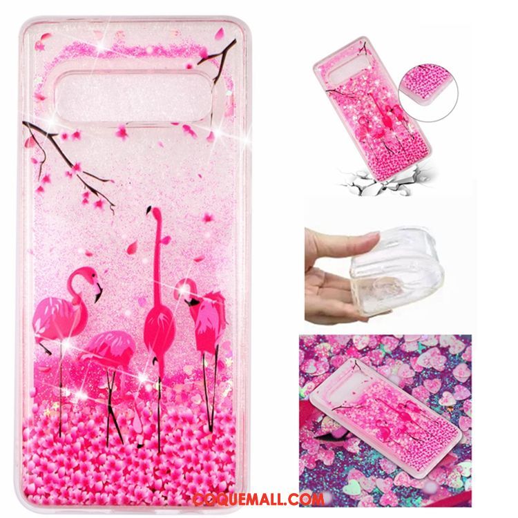 Étui Samsung Galaxy S10 Fluide Doux Étoile Quicksand, Coque Samsung Galaxy S10 Téléphone Portable Liquide