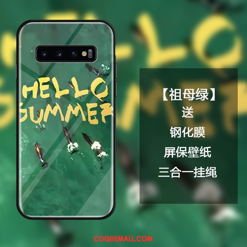 Étui Samsung Galaxy S10+ Marque De Tendance Étoile Protection, Coque Samsung Galaxy S10+ Lettre Ornements Suspendus