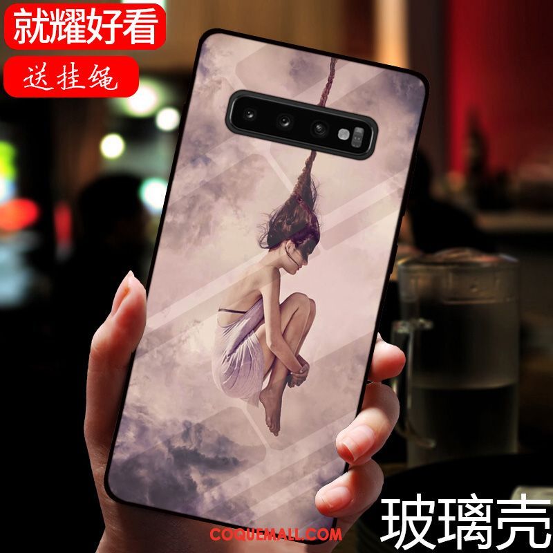 Étui Samsung Galaxy S10 Mode Miroir Verre, Coque Samsung Galaxy S10 Téléphone Portable Étoile