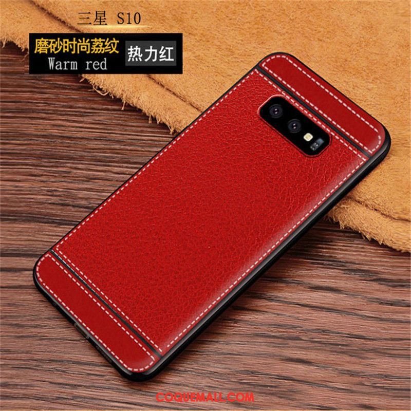 Étui Samsung Galaxy S10 Modèle Fleurie Incassable Protection, Coque Samsung Galaxy S10 Étoile Téléphone Portable Braun