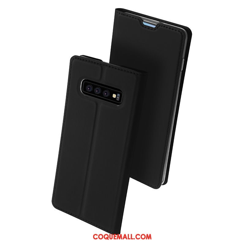 Étui Samsung Galaxy S10+ Or Portefeuille En Cuir, Coque Samsung Galaxy S10+ Étoile Protection