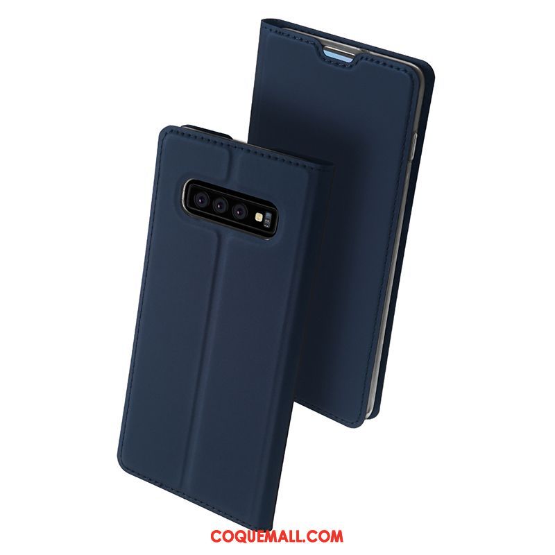 Étui Samsung Galaxy S10+ Or Portefeuille En Cuir, Coque Samsung Galaxy S10+ Étoile Protection