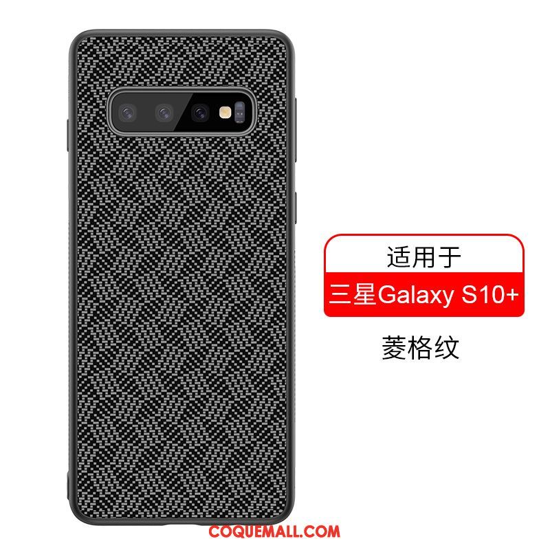 Étui Samsung Galaxy S10+ Or Téléphone Portable Protection, Coque Samsung Galaxy S10+ Difficile Noir