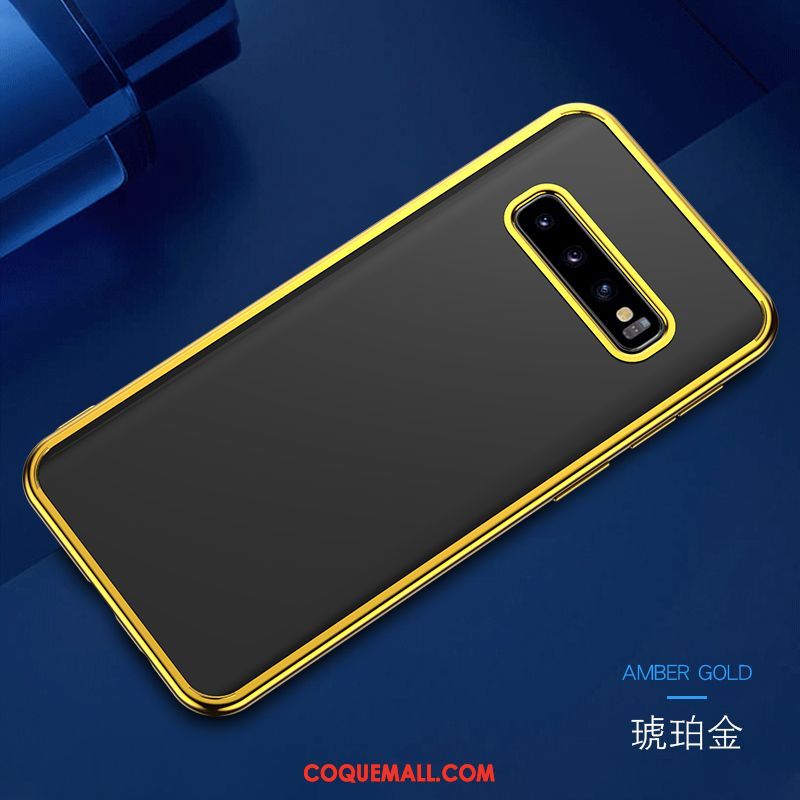 Étui Samsung Galaxy S10+ Protection Jaune Fluide Doux, Coque Samsung Galaxy S10+ Très Mince Nouveau