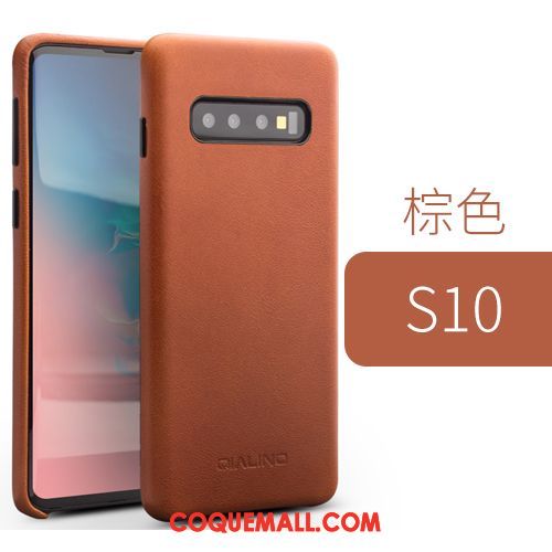 Étui Samsung Galaxy S10 Protection Petit Légères, Coque Samsung Galaxy S10 Téléphone Portable Business Braun