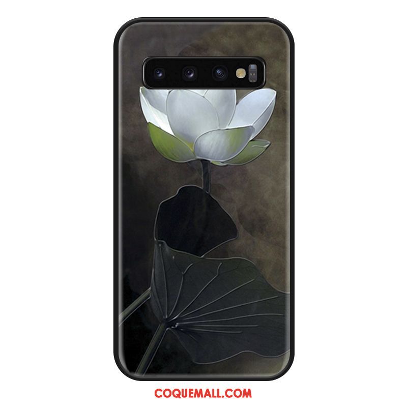 Étui Samsung Galaxy S10 Silicone Ornements Suspendus Blanc, Coque Samsung Galaxy S10 Style Chinois Tout Compris