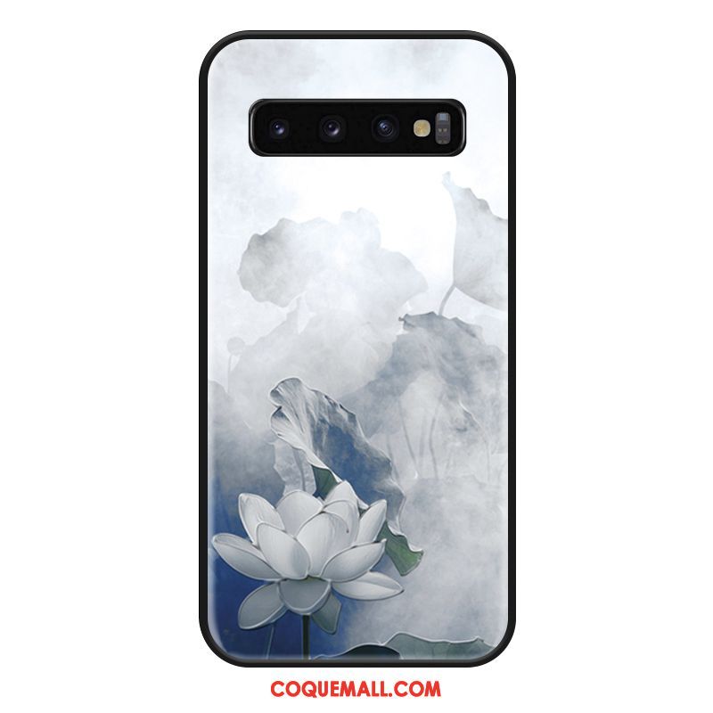 Étui Samsung Galaxy S10 Silicone Ornements Suspendus Blanc, Coque Samsung Galaxy S10 Style Chinois Tout Compris