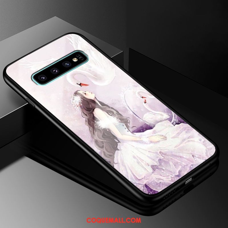 Étui Samsung Galaxy S10 Silicone Protection Incassable, Coque Samsung Galaxy S10 Verre Étoile