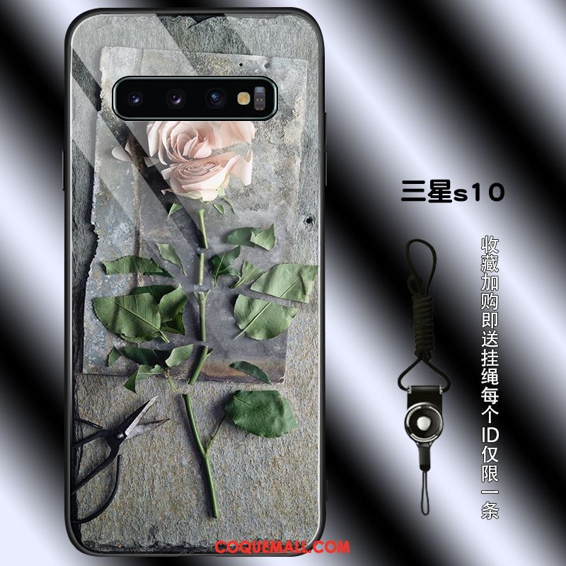 Étui Samsung Galaxy S10 Simple Rose Étoile, Coque Samsung Galaxy S10 Silicone Incassable