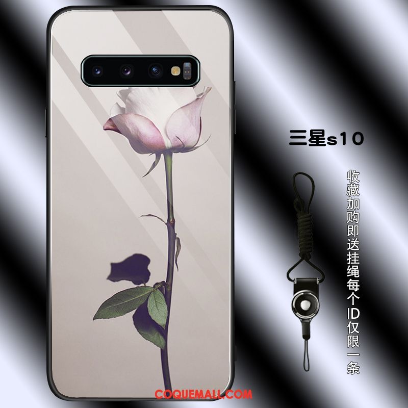 Étui Samsung Galaxy S10 Simple Rose Étoile, Coque Samsung Galaxy S10 Silicone Incassable