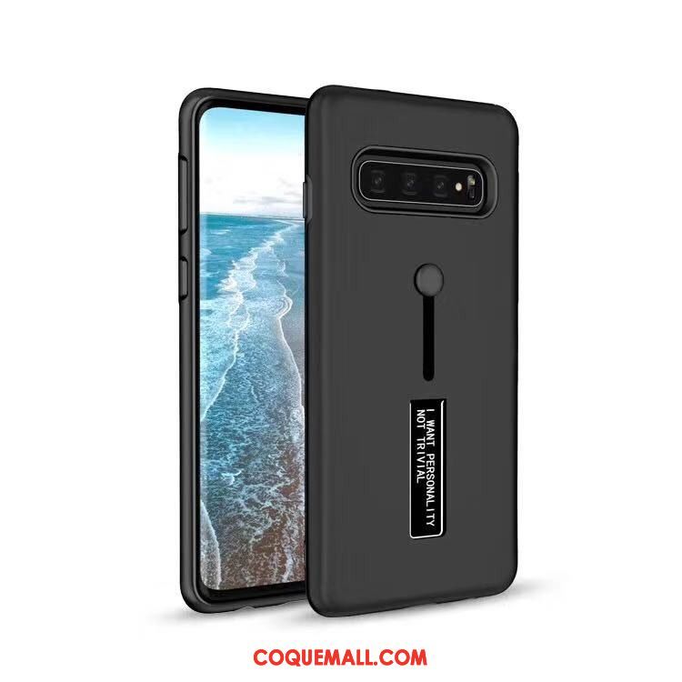 Étui Samsung Galaxy S10 Support Téléphone Portable Blanc, Coque Samsung Galaxy S10 Étoile Anneau