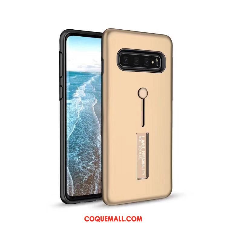 Étui Samsung Galaxy S10 Support Téléphone Portable Blanc, Coque Samsung Galaxy S10 Étoile Anneau