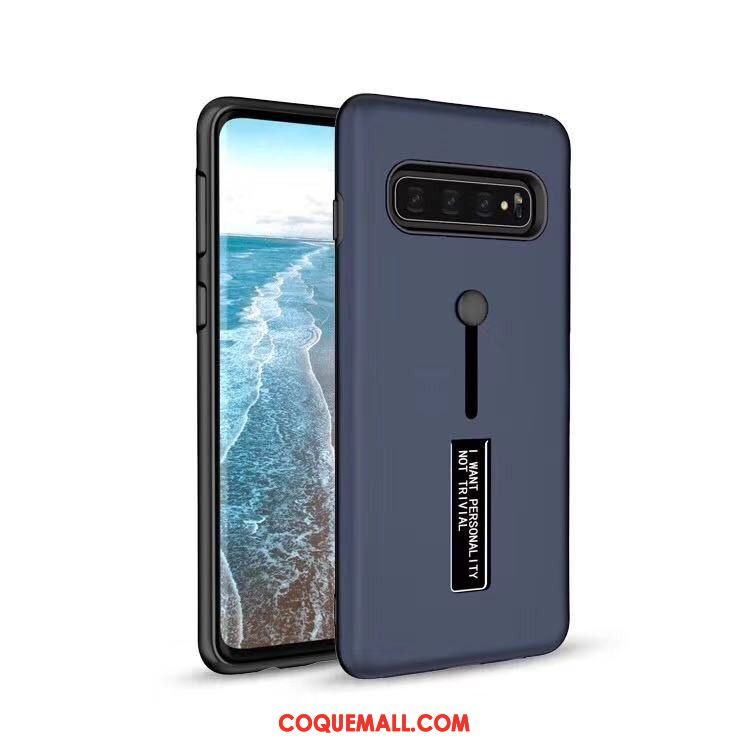 Étui Samsung Galaxy S10 Support Téléphone Portable Blanc, Coque Samsung Galaxy S10 Étoile Anneau